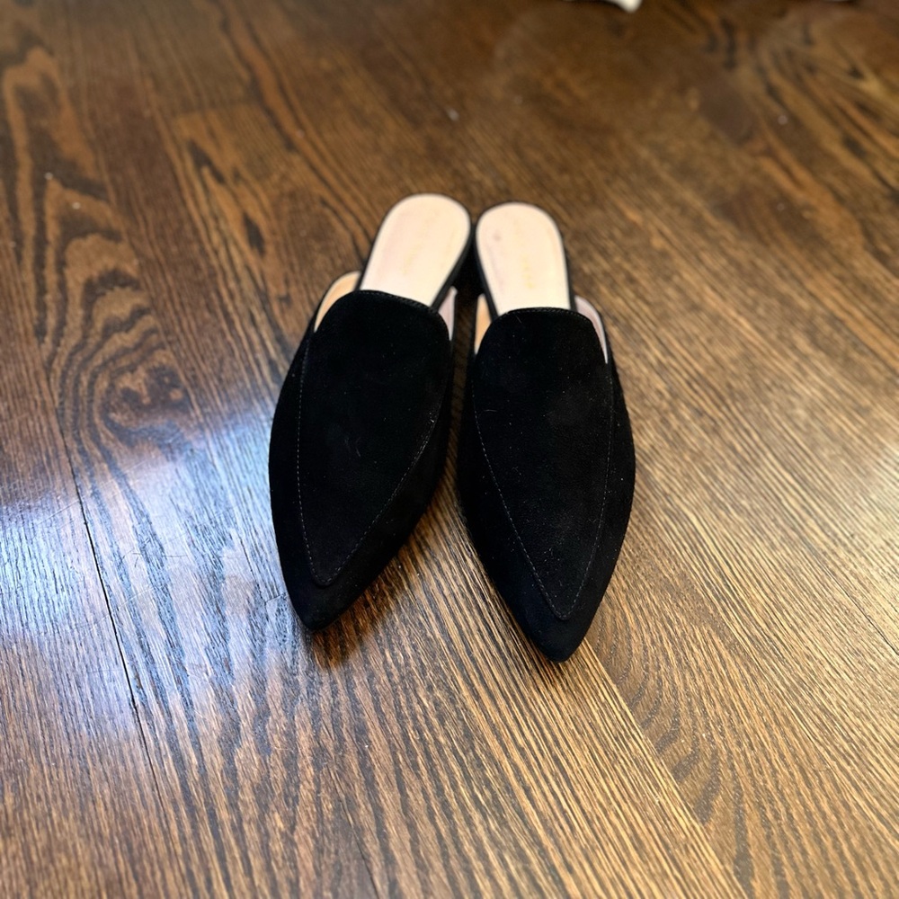 Cole Haan Black Swede Mules